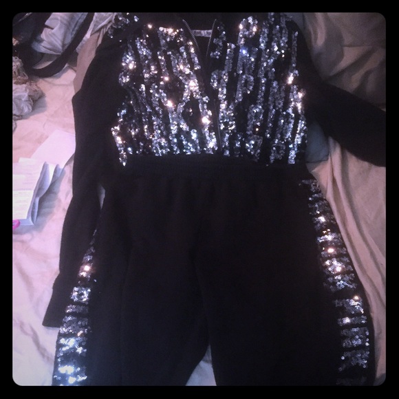 Victoria's Secret pink sequined sweat suit