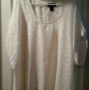 Off-white Sheer Leopard Print Blouse