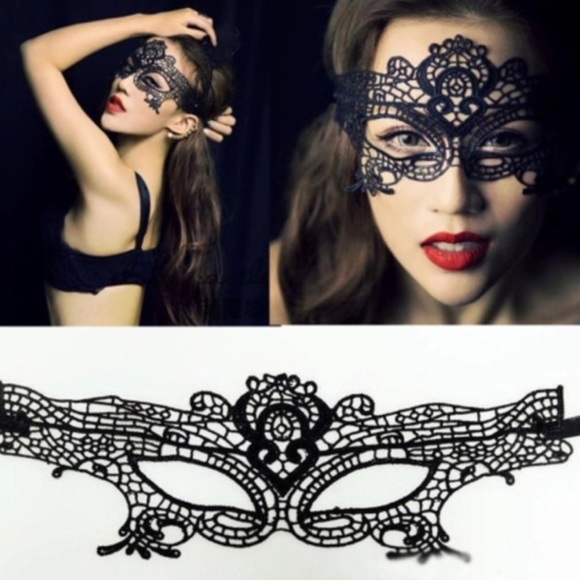 Sexy Black Lace Mask (A3) - Picture 2 of 5