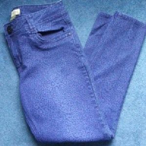 Leopard print denim super skinny jeans