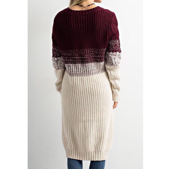 🆕ARIANNA fade into hi Lo sweater - BURGUNDY - Picture 2 of 3