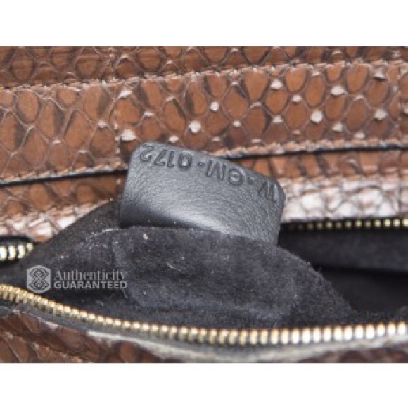 Celine Brown Python Black Leather Trapeze Bag - Picture 3 of 4