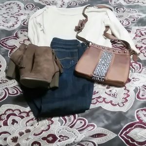 Brown cross body bag