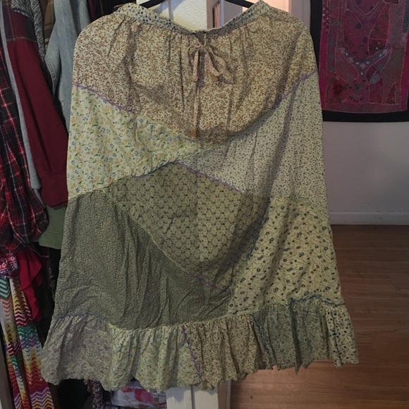 Patchwork quilted skirt