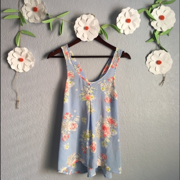 Candie's Blue Floral Blouse