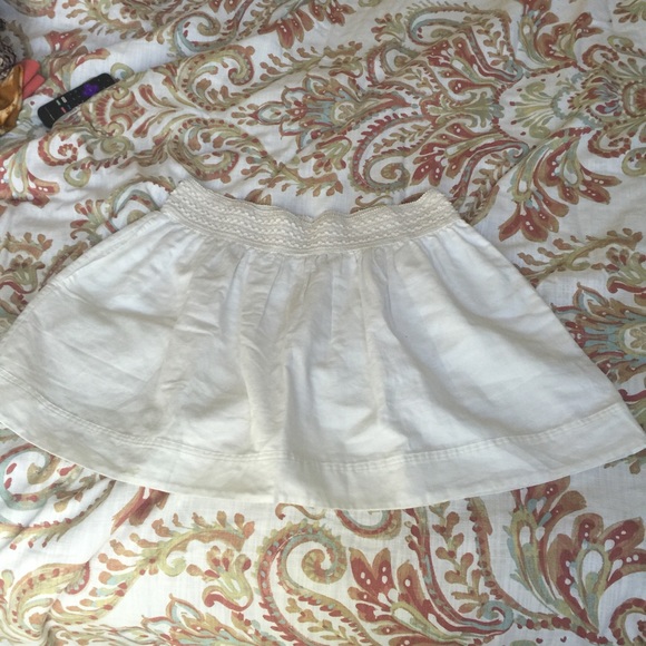 j. Crew white skirt with stitching details