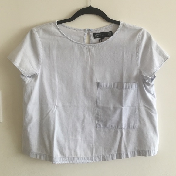 Zara Tops - Zara NWT Chambray open back crop top