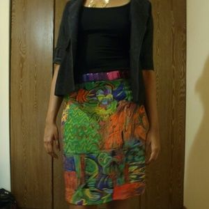 🎉sale🎉water colour silk skirt -A line