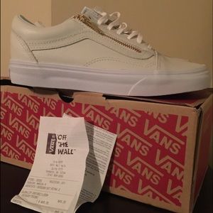 Brand New Women White Leather Vans