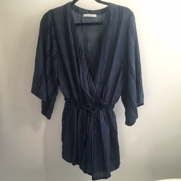navy blue kimono romper