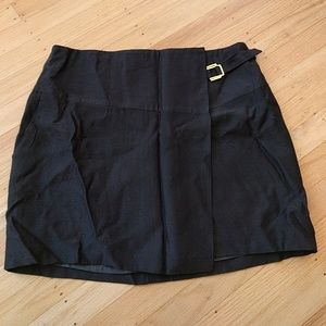 Reiss raw silk wrap mini skirt