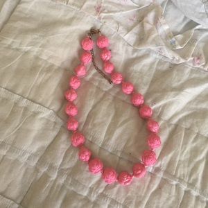 Pink vintage costume rose necklace