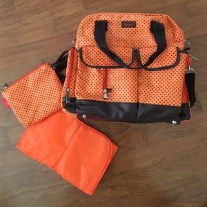Orange diaper bag