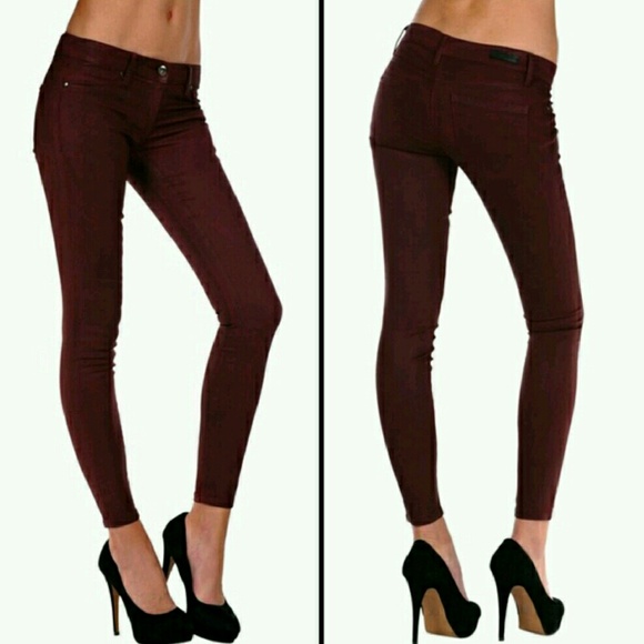 BlankNYC Coated Oxblood Spray On Skinny Jeans