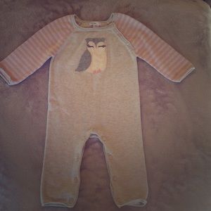 GAP baby girl onesie sweater with owl intarsia
