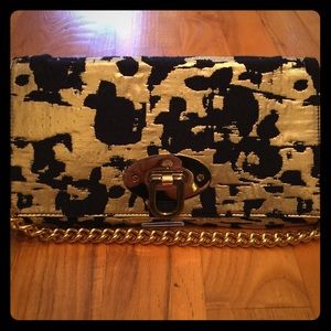 Mulberry Clutch with gold chain shoulder strap
