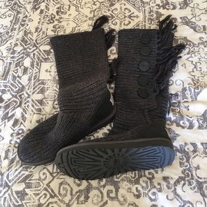 PRICE REDUCED Knit Uggs with Fringe