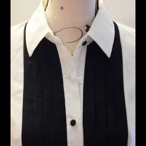 Monteau Tops - Black and White Tuxedo Shirt Size M Monteau Tops - Black and White Tuxedo Shirt Size M