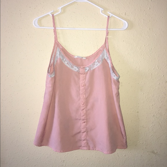Vintage pink spaghetti strapped blouse