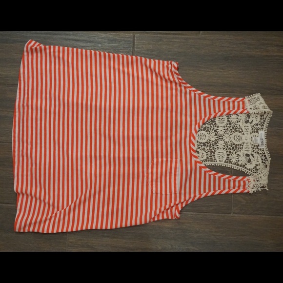 Red and white striped tank