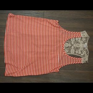 Red and white striped tank