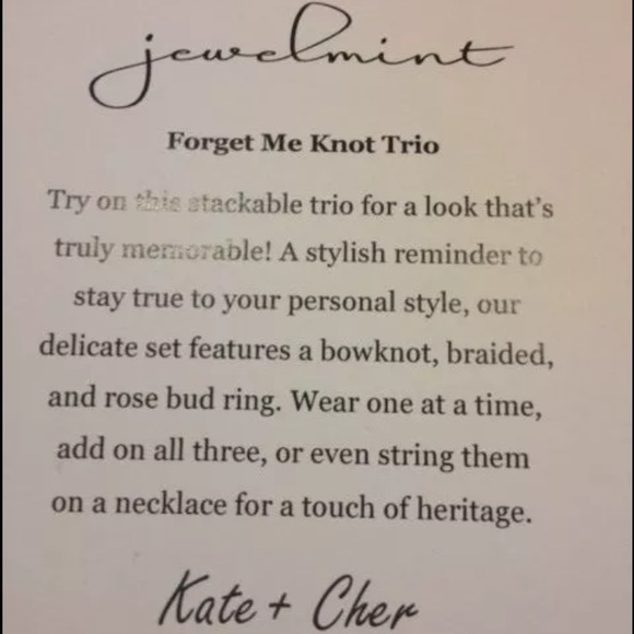 Jewel Mint Ring Trio "Forget me Knot" - Picture 3 of 4