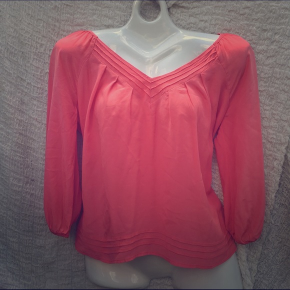 Coral high low blouse