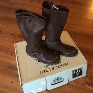 Frye Leather Veronica Slouch Brown Boots