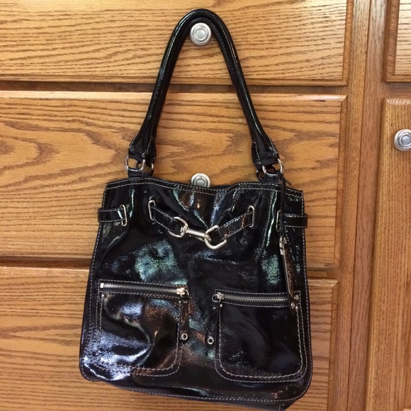 black patent purse