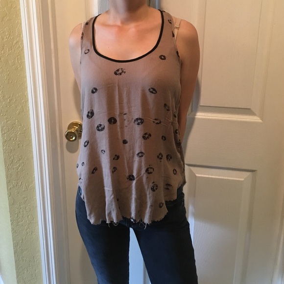 Brown race back top