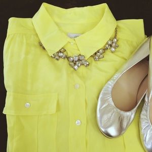 BNWT J. Crew Petite Silk Blythe Blouse