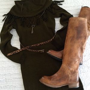 HPOlive Green Sweater Dress