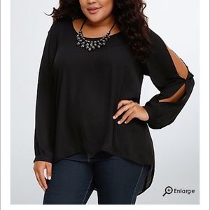 Embellished Split Back Georgette Blouse