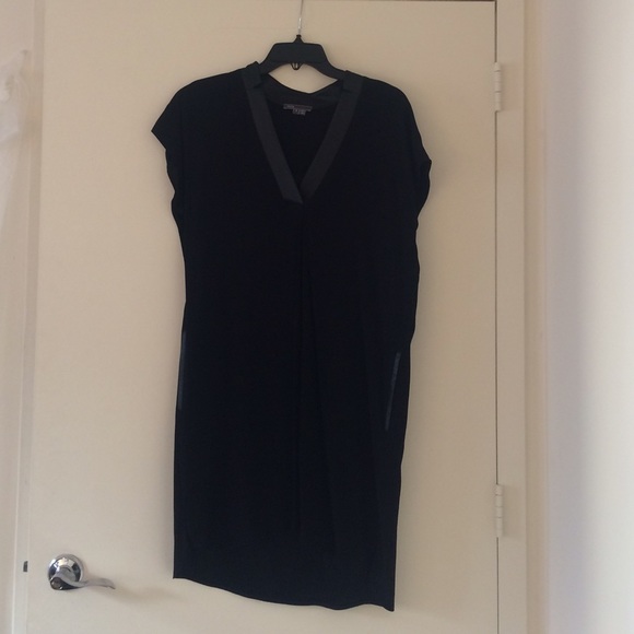 Vince sheath dress with leather detailing