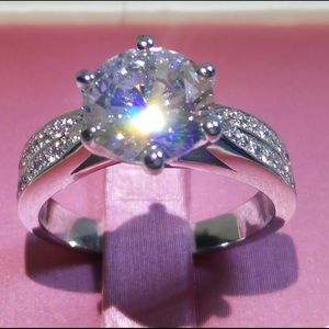 Sterling silver Princess Diamond Ring