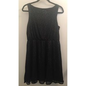 Forever 21 Black Sequin Fit and Flare Party Dress
