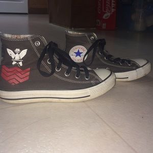 Gray Gorillaz Band Hi top converse limited edition
