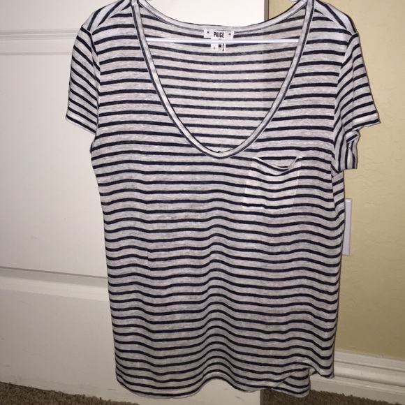 Paige Jeans Brand Navy Stripped Women's Top