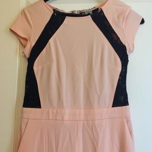 Peach and black lace jumpsuit