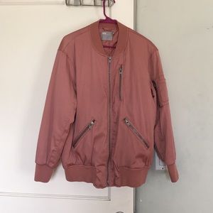 Blush Pink Bomber Jacket
