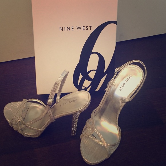 Silver Strappy Heels