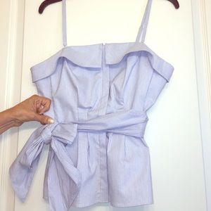 Peplum pip stripe top