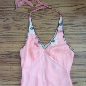 Beautiful peach silk halter dress. Price ⬇️