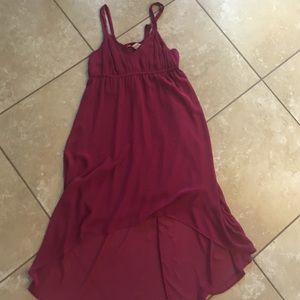 Fuchsia dress with ties straps