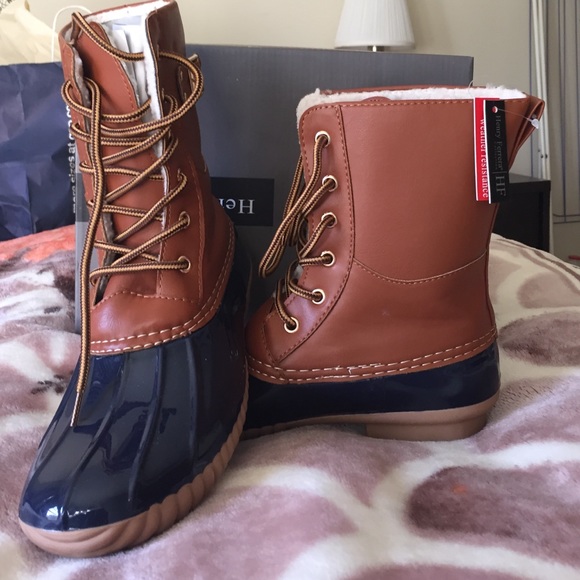 Duck Boots, fleece lined, navy
