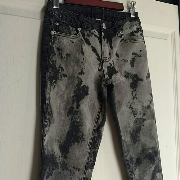 EUC Justice Brand Fabulous Black/Gray Tie Die Jeans