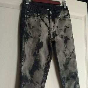 EUC Justice Brand Fabulous Black/Gray Tie Die Jeans