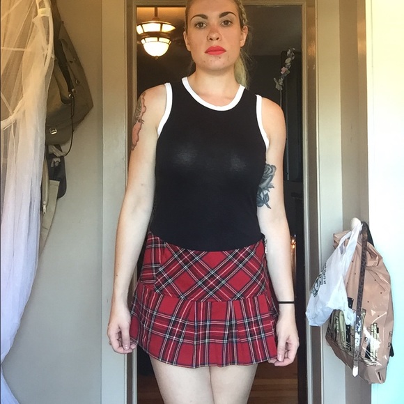 Red plaid Wet Seal mini skirt