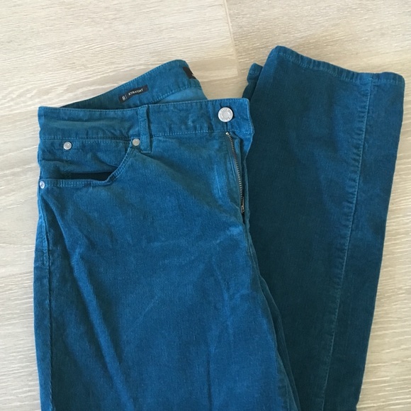 Teal Talbots corduroy straight leg pants