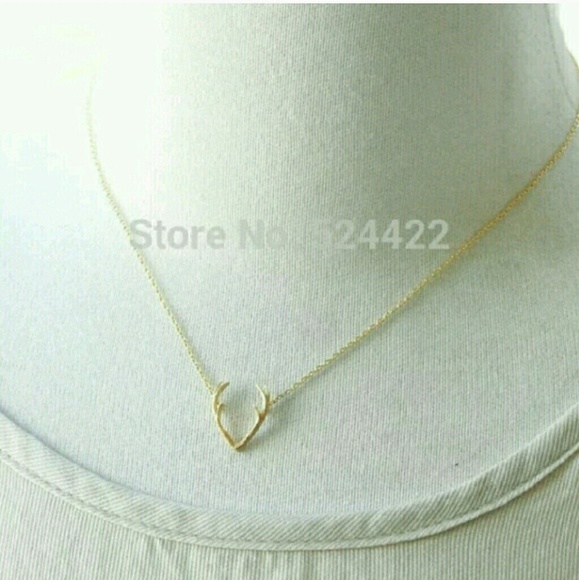 NEW Country Chic Antler necklace silver or gold - Picture 3 of 4